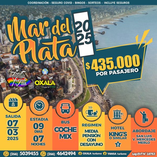 Mar del Plata - 2025 (Salida 07 de Marzo de 2025)