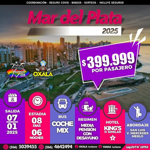Mar del Plata - 2025 (Salida: 07 de Enero de 2025)