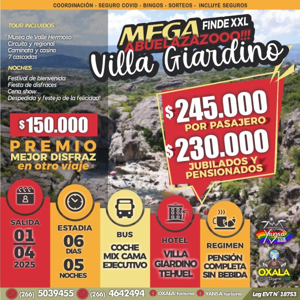 Mega Abuelazazo en Villa Giardino (Salida: 1 de Abril de 2025)