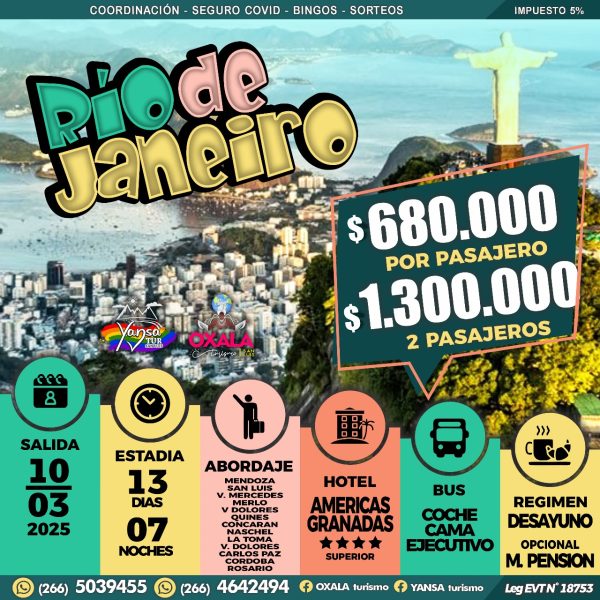 Río de Janeiro - 2025 (Salida: 10/03/2025)