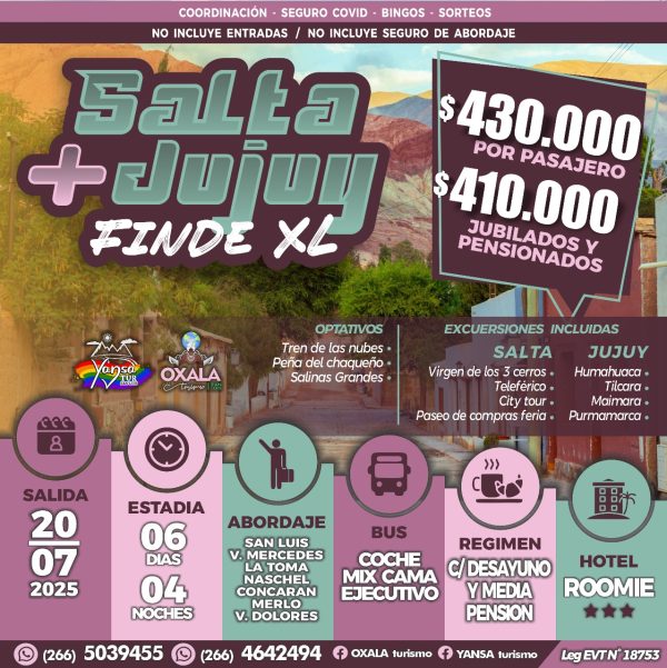 Salta + Jujuy – FINDE XL